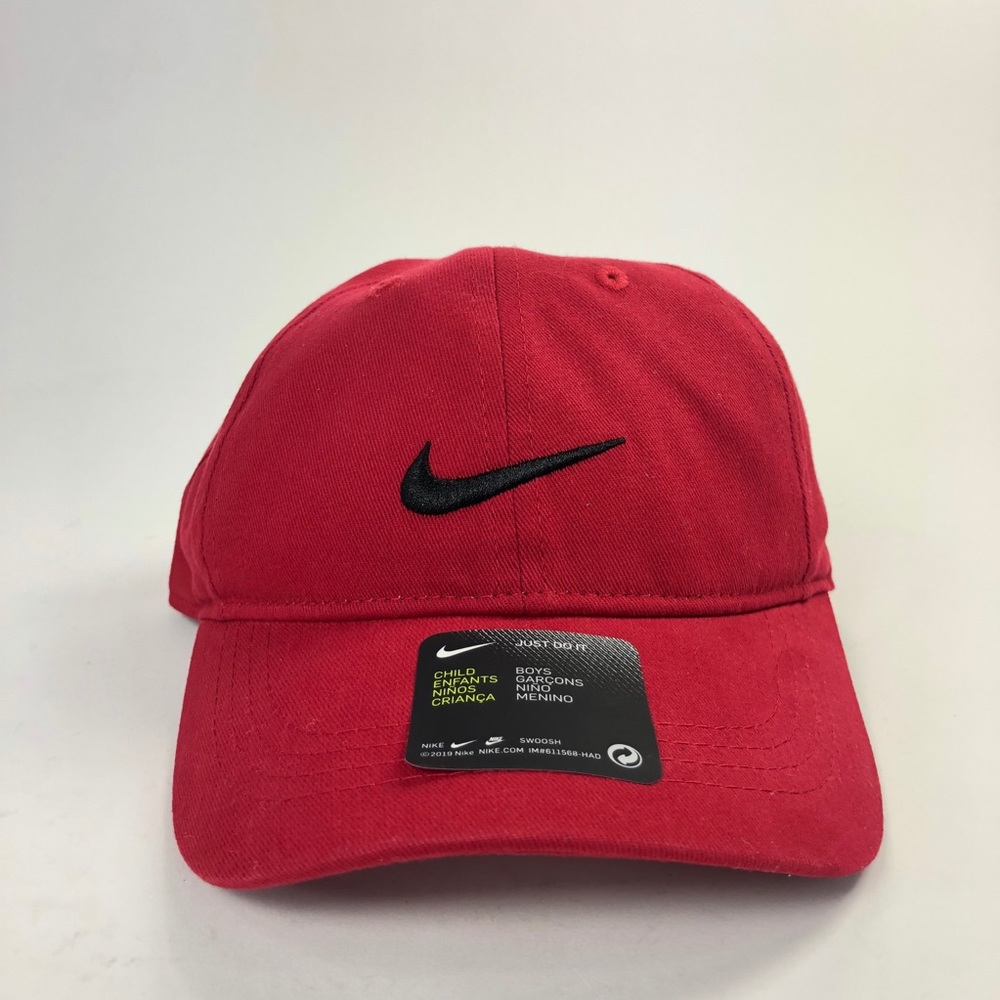 Nike Kids Swoosh Logo Gym Red Baseball Adjustable